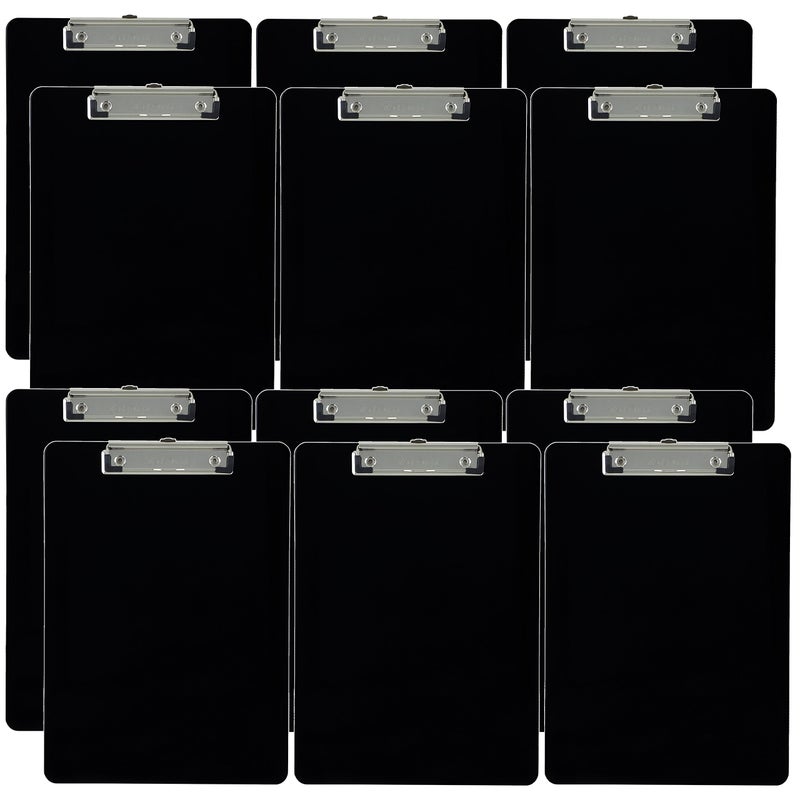 Trade Quest Plastic Clipboard Opaque Color Letter Size Low Profile Clip (Pack of 12) (Black) - Image 1